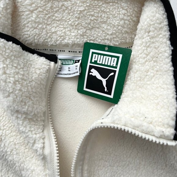 Puma 531708 CLSX  Sherpa Gilet Vest Off-White / Black - Picture 7 of 8